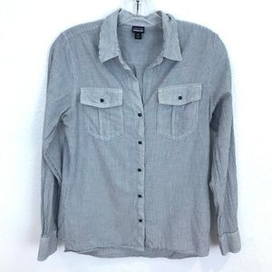 Patagonia button front long sleeve shirt worn wear